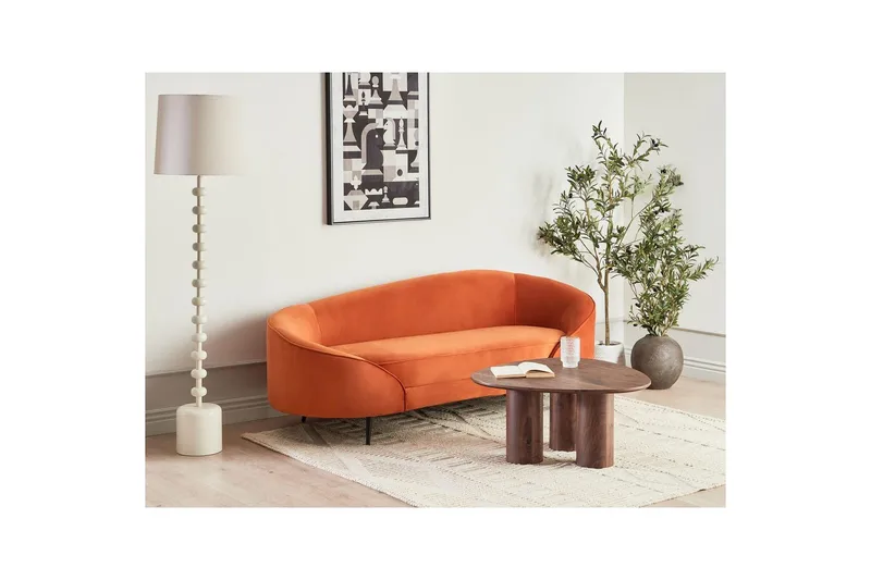 3-sitssoffa Beliani Savar Blå, Svart NO_BRAND Orange||Black - Møbler - Sofaer - Sofa 3 seter