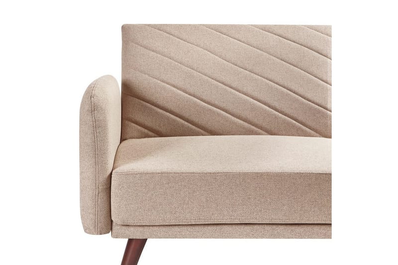 3-sitssoffa Beliani Senja Beige, mörkt trä, guld Beige - Beige - Møbler - Sofaer - Sovesofaer