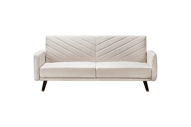 3-sitssoffa Beliani Senja Beige, mörkt trä, guld Beige||Dark colored wood||GOLD - Møbler - Sofaer - Sovesofaer