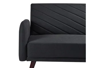 3-sitssoffa Beliani Senja Beige, mörkt trä, guld Black||Dark colored wood||GOLD - Møbler - Sofaer - Sovesofaer