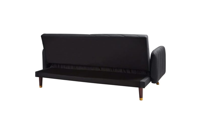 3-sitssoffa Beliani Senja Beige, mörkt trä, guld Black||Dark colored wood||GOLD - Møbler - Sofaer - Sovesofaer