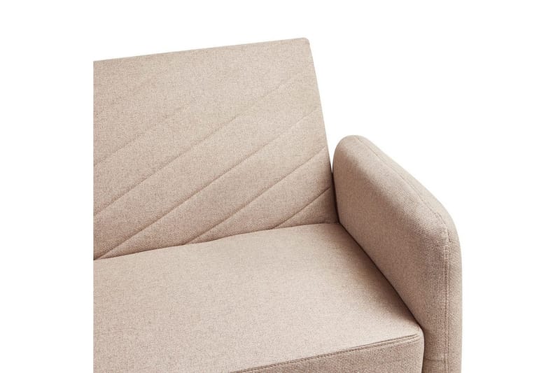 3-sitssoffa Beliani Senja Beige, mörkt trä, guld NO_BRAND Beige - Beige - Møbler - Sofaer - Sovesofaer