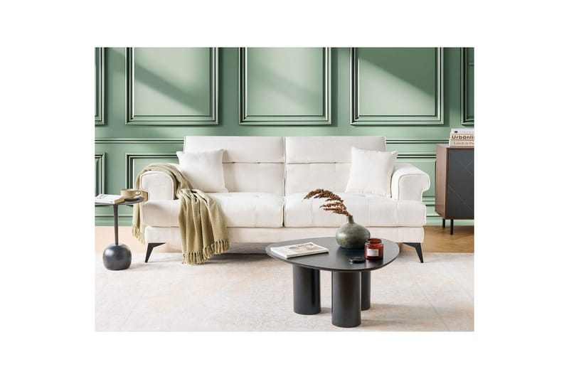 3-sitssoffa Beliani Skive Beige NO_BRAND White||Black VALUE_MISSING_3 - Møbler - Sofaer - Sofa 3 seter