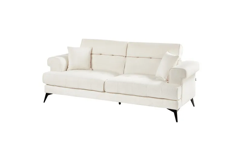 3-sitssoffa Beliani Skive Beige NO_BRAND White||Black VALUE_MISSING_3 - Møbler - Sofaer - Sofa 3 seter