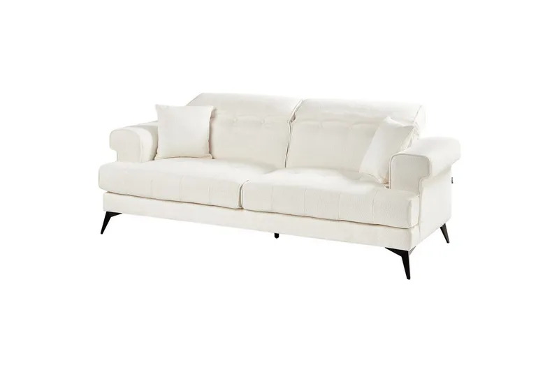 3-sitssoffa Beliani Skive Beige NO_BRAND White||Black VALUE_MISSING_3 - Møbler - Sofaer - Sofa 3 seter