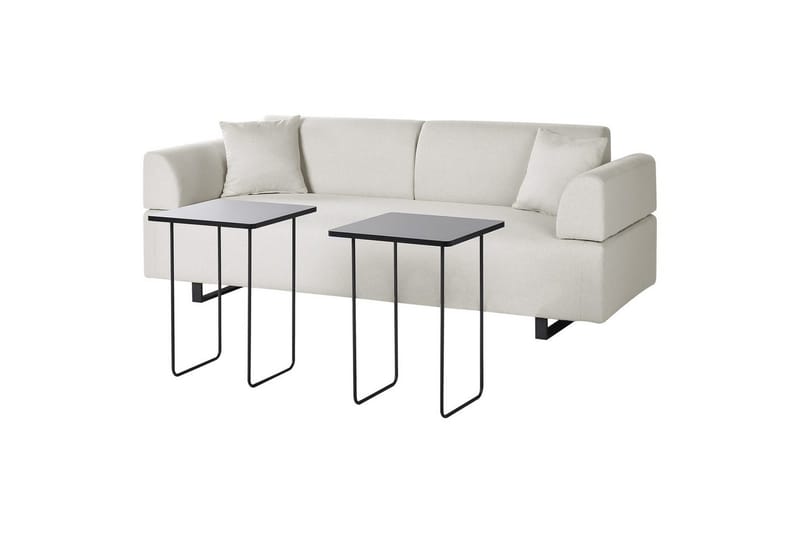 3-sitssoffa Beliani Sokna Beige, svart Beige||Black - Møbler - Sofaer - Sofa 3 seter