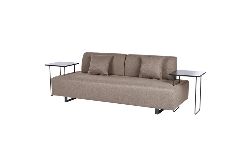 3-sitssoffa Beliani Sokna Beige, svart Brown - Brun - Møbler - Sofaer - Sofa 3 seter