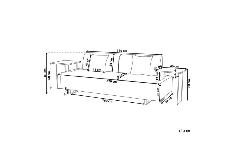 3-sitssoffa Beliani Sokna Beige, svart Brown - Brun - Møbler - Sofaer - Sofa 3 seter