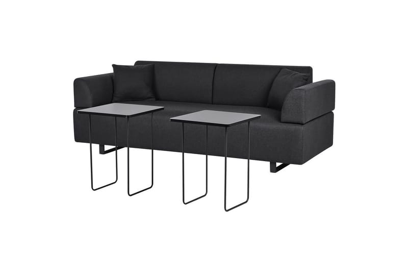 3-sitssoffa Beliani Sokna Beige, svart NO_BRAND Black - Møbler - Sofaer - Sofa 3 seter