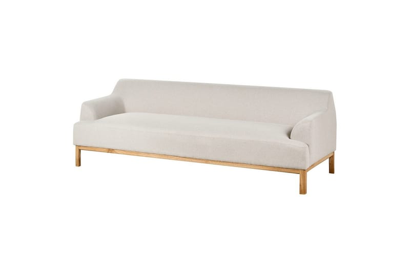 3-sitssoffa Beliani Sosjo Beige, ljust trä Beige||Light colored wood - Møbler - Sofaer - Sofa 3 seter