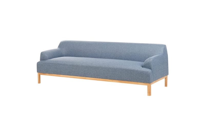 3-sitssoffa Beliani Sosjo Beige, ljust trä blue||Light colored wood - Møbler - Sofaer - Sofa 3 seter