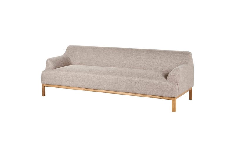 3-sitssoffa Beliani Sosjo Beige, ljust trä Brown||Light colored wood - Møbler - Sofaer - Sofa 3 seter