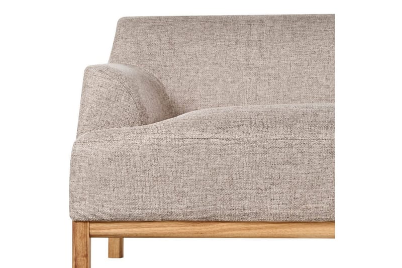 3-sitssoffa Beliani Sosjo Beige, ljust trä Brown||Light colored wood - Møbler - Sofaer - Sofa 3 seter