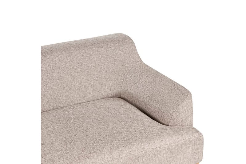 3-sitssoffa Beliani Sosjo Beige, ljust trä Brown||Light colored wood - Møbler - Sofaer - Sofa 3 seter