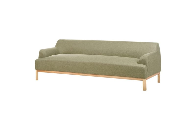 3-sitssoffa Beliani Sosjo Beige, ljust trä Green||Light colored wood - Møbler - Sofaer - Sofa 3 seter