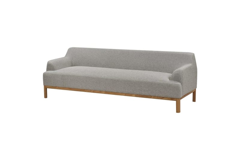 3-sitssoffa Beliani Sosjo Beige, ljust trä Grey||Light colored wood - Møbler - Sofaer - Sofa 3 seter