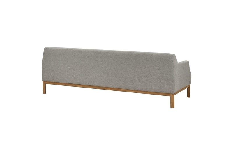 3-sitssoffa Beliani Sosjo Beige, ljust trä Grey||Light colored wood - Møbler - Sofaer - Sofa 3 seter