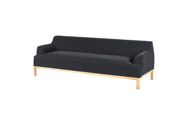 3-sitssoffa Beliani Sosjo Beige, ljust trä NO_BRAND Black||Light colored wood - Møbler - Sofaer - Sofa 3 seter