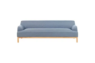 3-sitssoffa Beliani Sosjo Beige, ljust trä NO_BRAND blue||Light colored wood