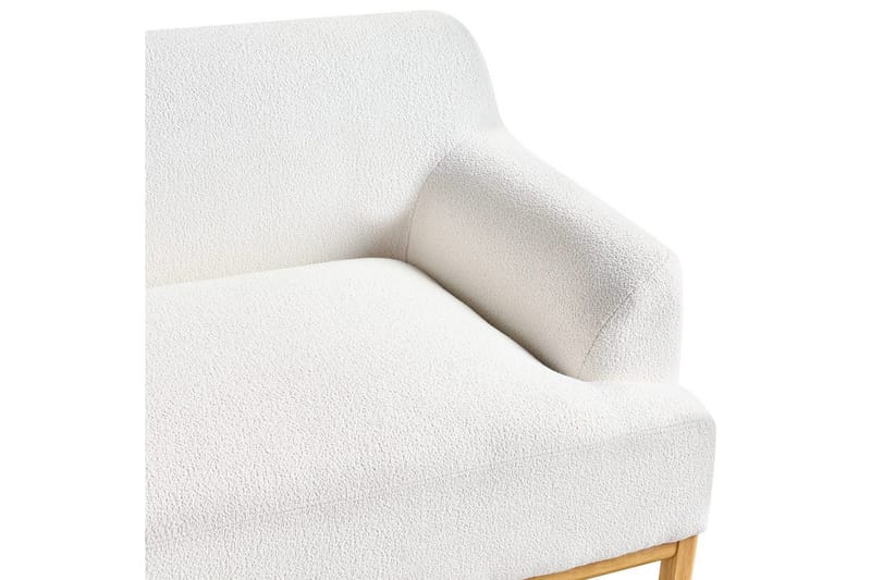 3-sitssoffa Beliani Sosjo Beige, ljust trä NO_BRAND White||Light colored wood - Møbler - Sofaer - Sofa 3 seter