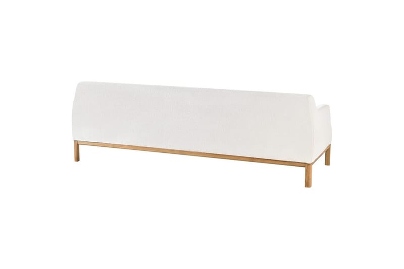3-sitssoffa Beliani Sosjo Beige, ljust trä NO_BRAND White||Light colored wood - Møbler - Sofaer - Sofa 3 seter