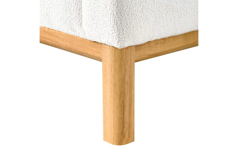3-sitssoffa Beliani Sosjo Beige, ljust trä NO_BRAND White||Light colored wood - Møbler - Sofaer - Sofa 3 seter