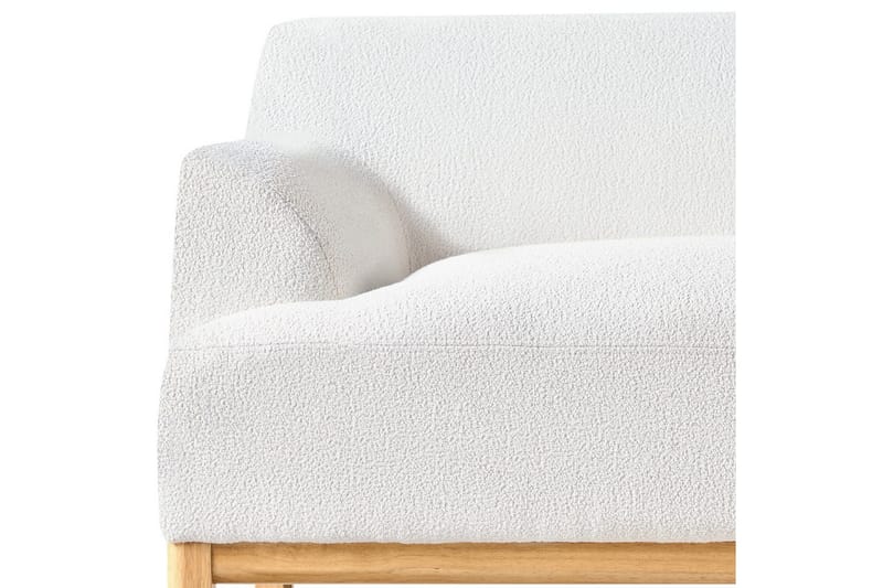 3-sitssoffa Beliani Sosjo Beige, ljust trä NO_BRAND White||Light colored wood - Møbler - Sofaer - Sofa 3 seter
