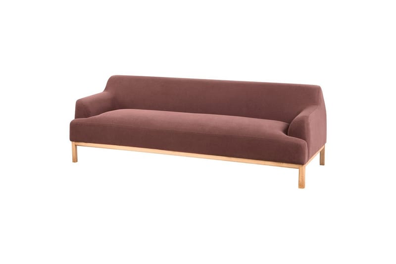 3-sitssoffa Beliani Sosjo Beige, ljust trä Red||Light colored wood - Møbler - Sofaer - Sofa 3 seter