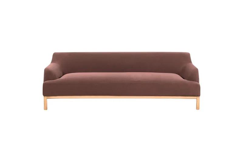 3-sitssoffa Beliani Sosjo Beige, ljust trä Red||Light colored wood - Møbler - Sofaer - Sofa 3 seter