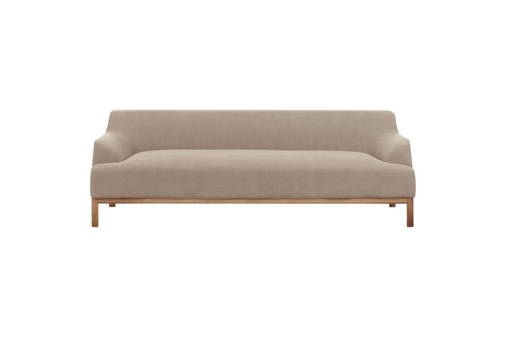 3-sitssoffa Beliani Sosjo Beige, ljust trä Taupe -