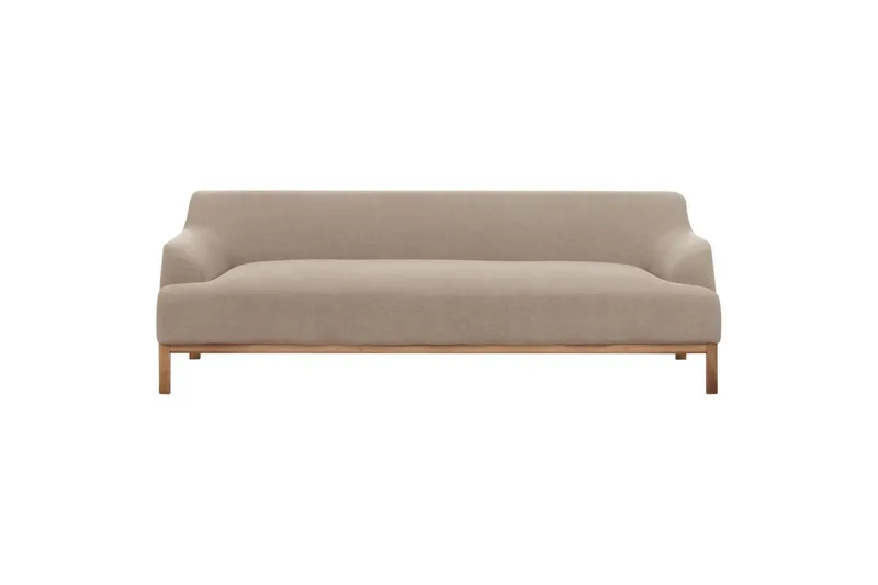 3-sitssoffa Beliani Sosjo Beige, ljust trä Taupe, undefined