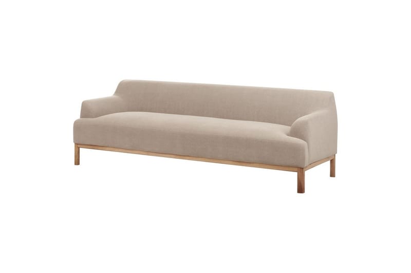 3-sitssoffa Beliani Sosjo Beige, ljust trä Taupe - Møbler - Sofaer - Sofa 3 seter