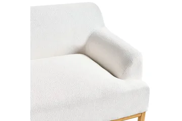 3-sitssoffa Beliani Sosjo Beige, ljust trä White||Light colored wood - Møbler - Sofaer - Sofa 3 seter