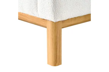 3-sitssoffa Beliani Sosjo Beige, ljust trä White||Light colored wood - Møbler - Sofaer - Sofa 3 seter