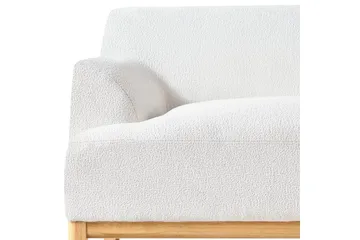 3-sitssoffa Beliani Sosjo Beige, ljust trä White||Light colored wood - Møbler - Sofaer - Sofa 3 seter