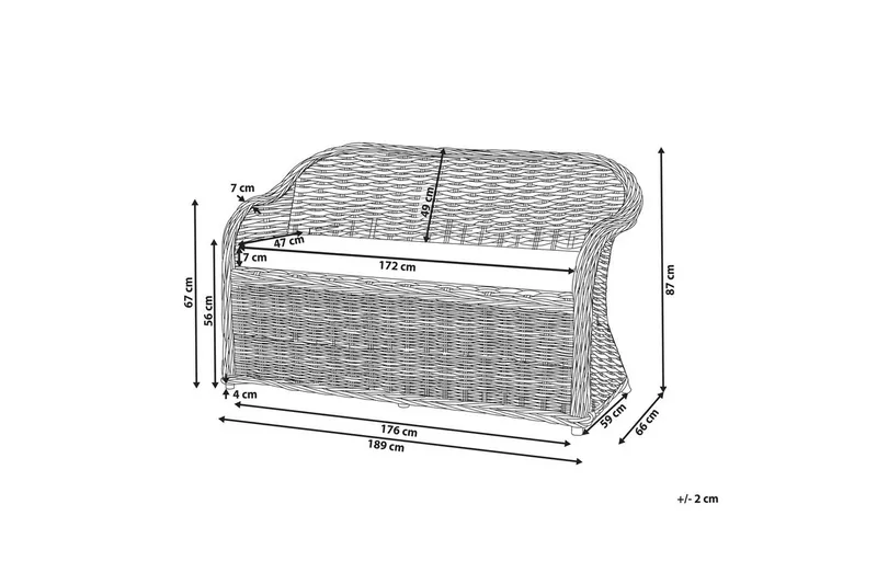 3-sitssoffa Beliani Susua Nature||White - Hagemøbler - Loungemøbler - Lounge sofa