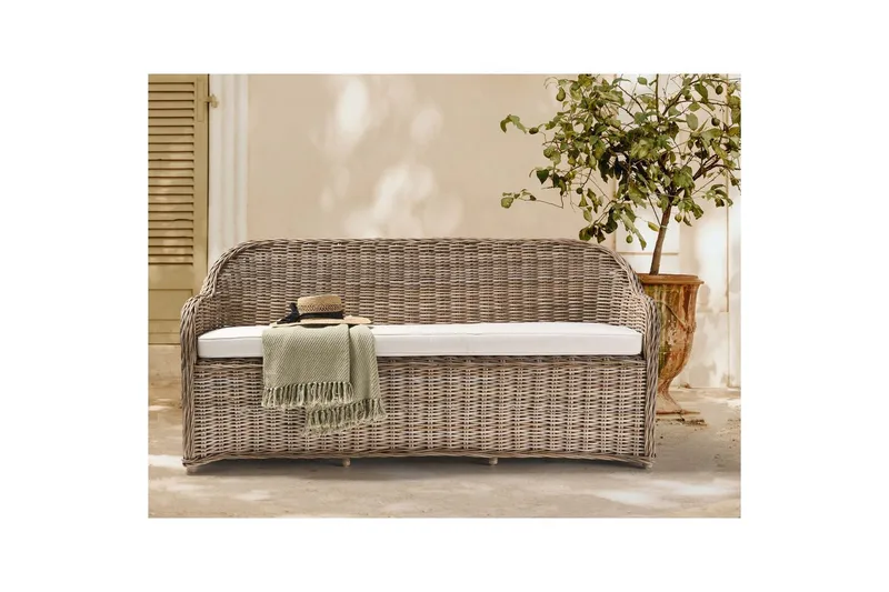 3-sitssoffa Beliani Susua Nature||White - Hagemøbler - Loungemøbler - Lounge sofa