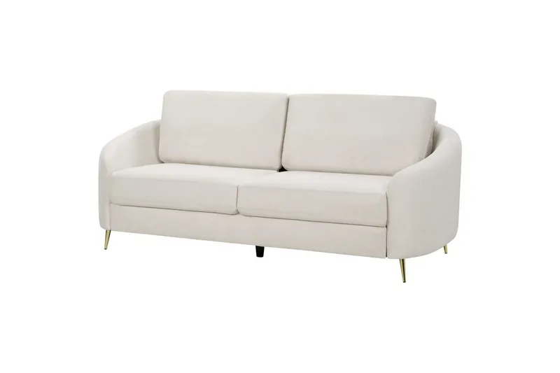 3-sitssoffa Beliani Trosa Beige, guld Beige||GOLD - Møbler - Sofaer - Sofa 3 seter