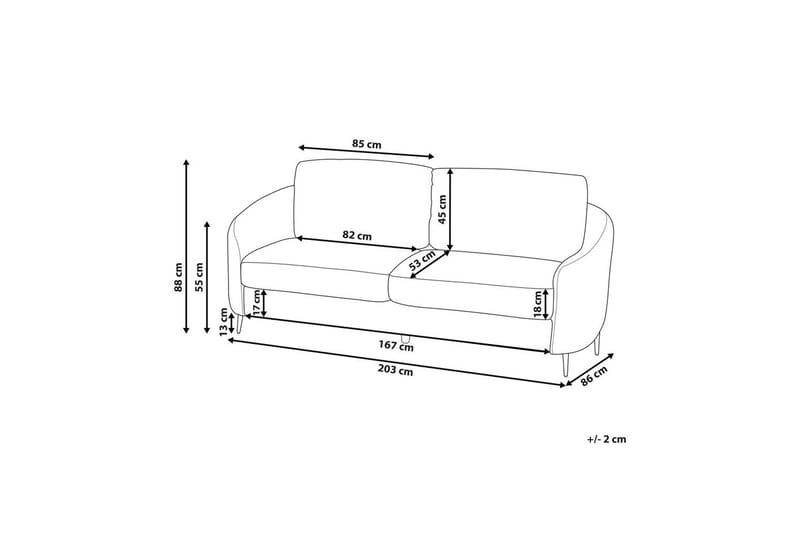 3-sitssoffa Beliani Trosa Beige, guld Beige||GOLD - Møbler - Sofaer - Sofa 3 seter