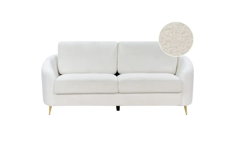3-sitssoffa Beliani Trosa Beige, guld White, undefined