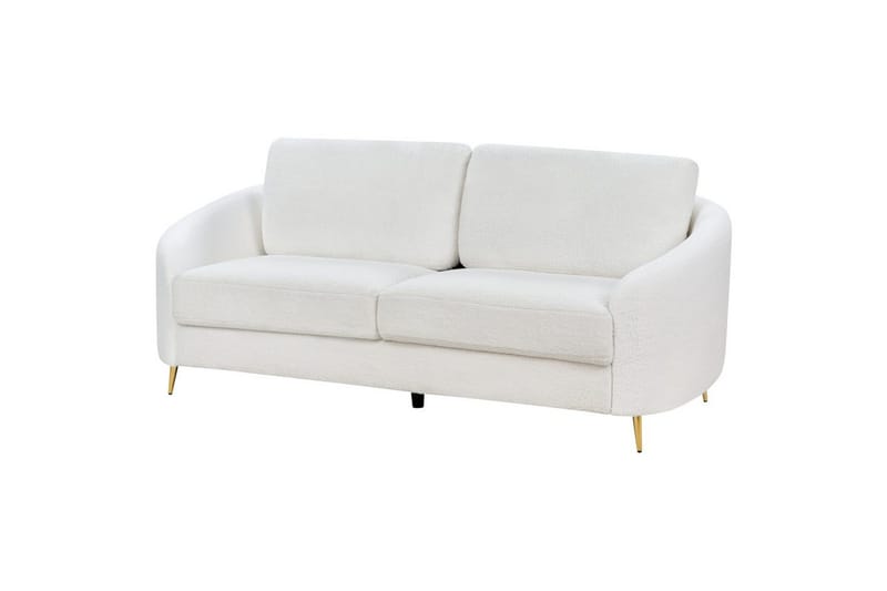 3-sitssoffa Beliani Trosa Beige, guld White - Møbler - Sofaer - Sofa 3 seter