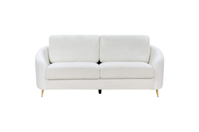 3-sitssoffa Beliani Trosa Beige, guld White - Møbler - Sofaer - Sofa 3 seter