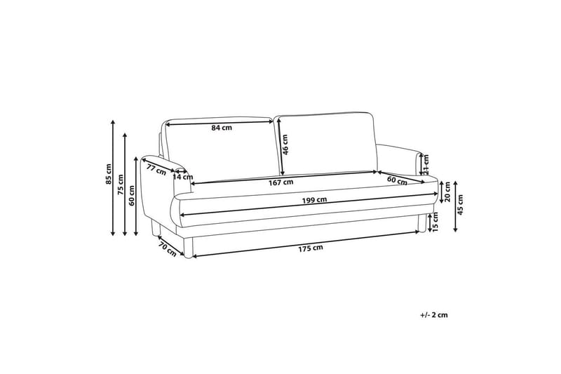 3-sitssoffa Beliani Tuve Beige, ljust trä, Bouclé Offwhite||Light colored wood - Møbler - Sofaer - Sofa 3 seter