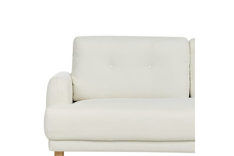 3-sitssoffa Beliani Tuve Beige, ljust trä, Bouclé Offwhite||Light colored wood - Møbler - Sofaer - Sofa 3 seter