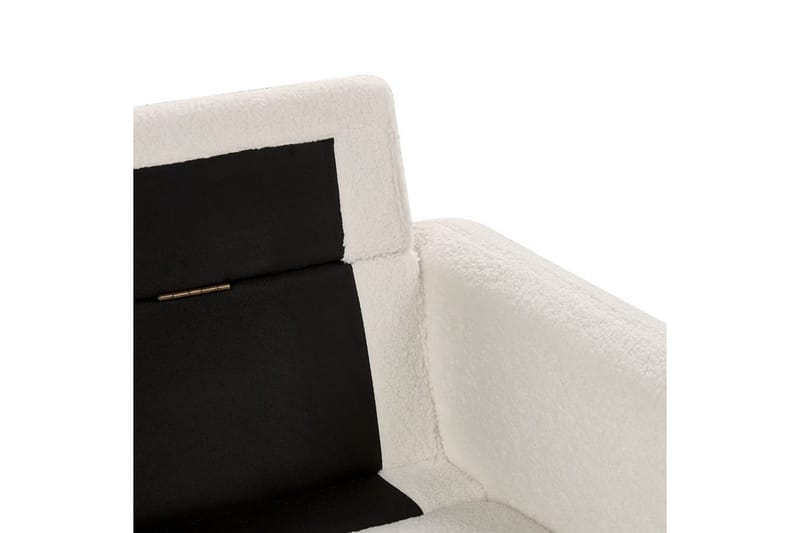 3-sitssoffa Beliani Tuve Beige, ljust trä, Bouclé White||Light colored wood - Møbler - Sofaer - Sofa 3 seter