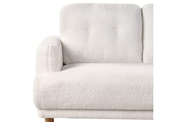 3-sitssoffa Beliani Tuve Beige, ljust trä, Bouclé White||Light colored wood - Møbler - Sofaer - Sofa 3 seter