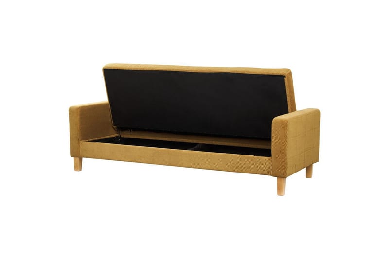 3-sitssoffa Beliani Vehkoo Grönt, ljust trä GOLD||Light colored wood - Møbler - Sofaer - Sovesofaer