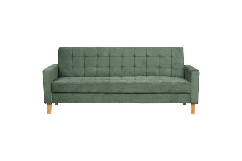 3-sitssoffa Beliani Vehkoo Grönt, ljust trä Green||Light colored wood, undefined