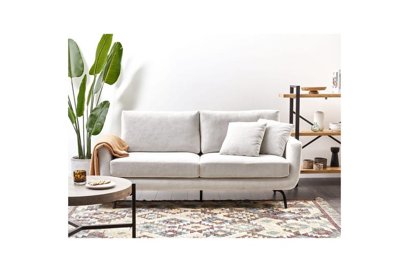 3-sitssoffa Beliani Vesala Brun, Svart NO_BRAND White - Hvit - Møbler - Sofaer - Sofa 3 seter