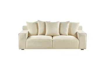 3-sitssoffa Beliani Viskan Beige, Manchestertyg Beige - Møbler - Sofaer - Sofa 3 seter
